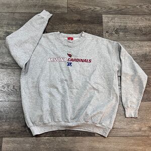 Vintage Y2K Spellout NFL Arizona Cardinals NFC Grey Crewneck Sweatshirt Mens XL